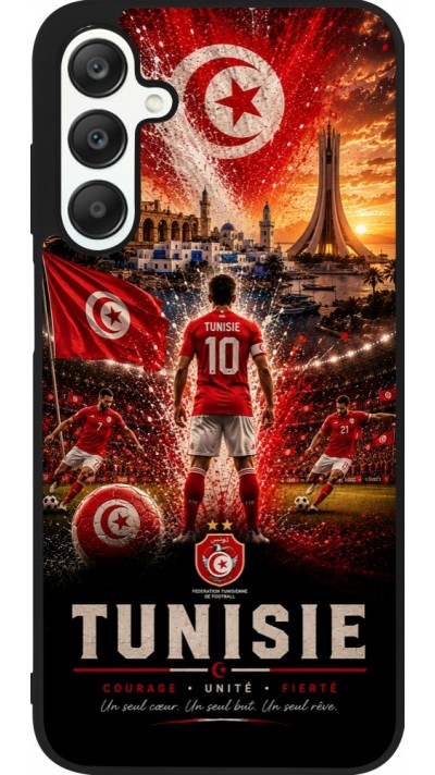 Samsung Galaxy A25 Case Hülle - Silikon schwarz Fussball Tunesien splash 2026
