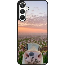 Samsung Galaxy A25 Case Hülle - Silikon schwarz Cow with tulips Spring 2026