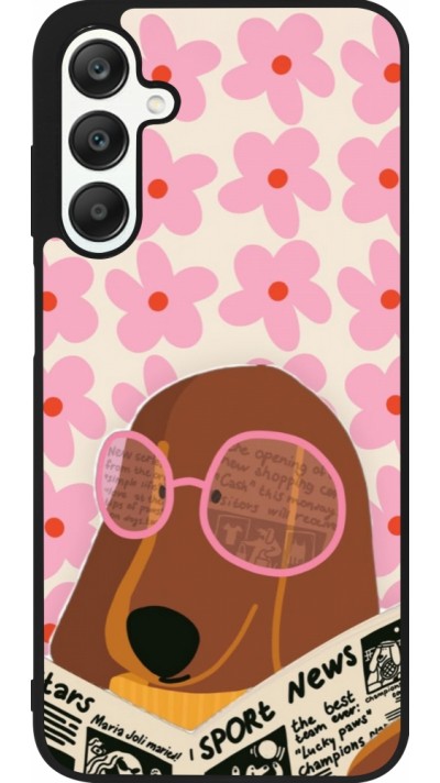Samsung Galaxy A25 Case Hülle - Silikon schwarz Dog with newspaper 2026