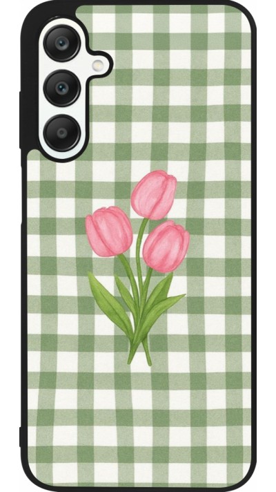 Samsung Galaxy A25 Case Hülle - Silikon schwarz Green vichy tulips 2026