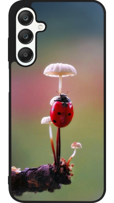 Samsung Galaxy A25 Case Hülle - Silikon schwarz Ladybird on a mushroom 2026