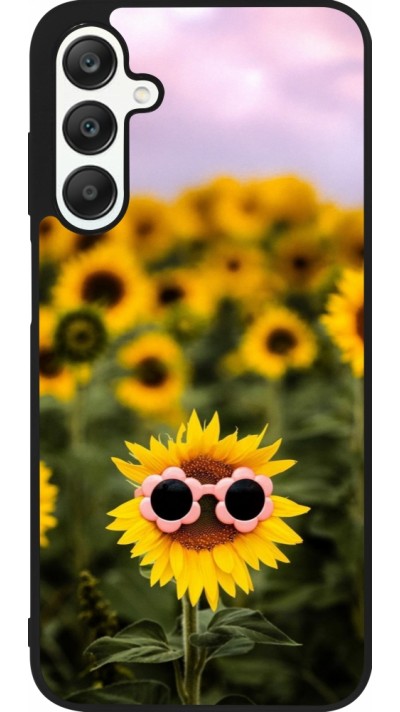 Samsung Galaxy A25 Case Hülle - Silikon schwarz Sunflower with glasses 2026