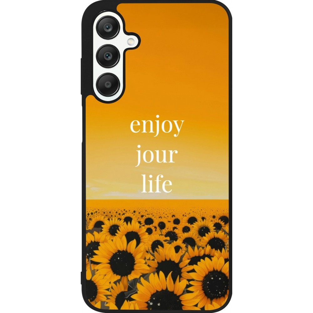 Samsung Galaxy A25 Case Hülle - Silikon schwarz Summer 2025 Enjoy your life