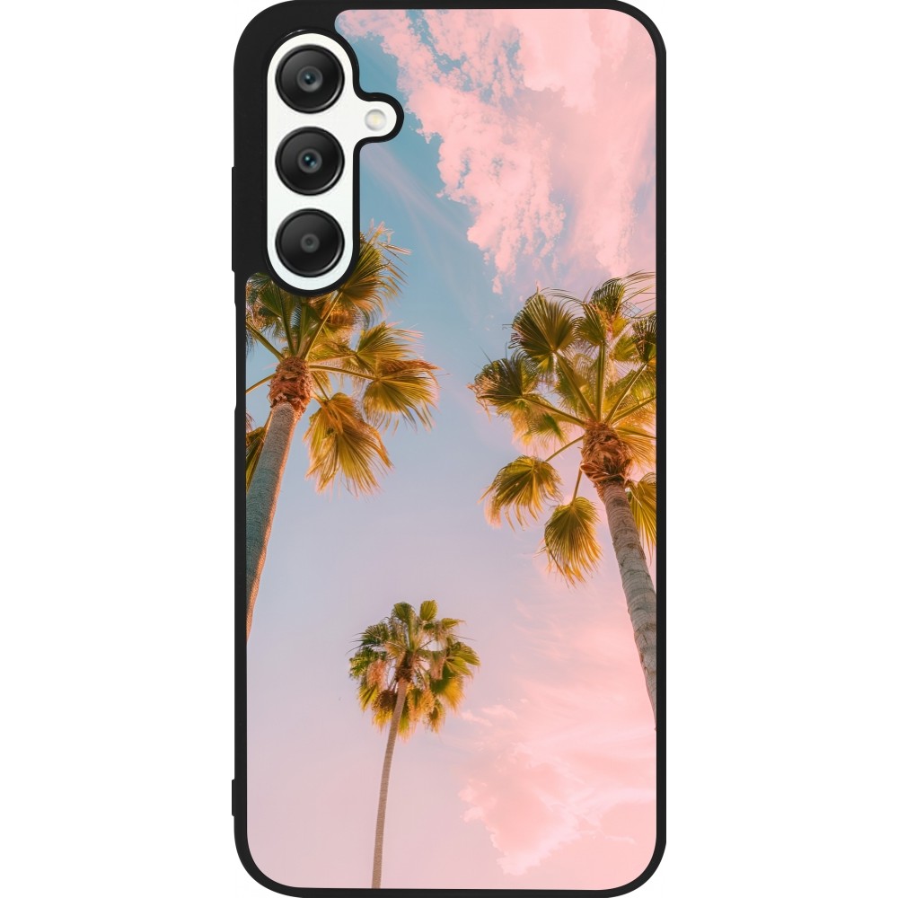 Samsung Galaxy A25 Case Hülle - Silikon schwarz Summer 2025 Palmiers