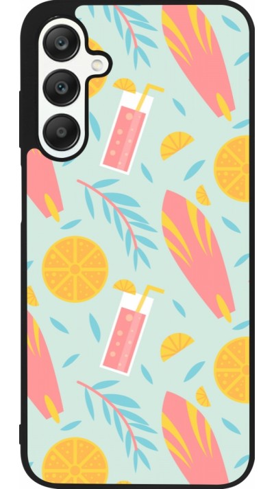 Samsung Galaxy A25 Case Hülle - Silikon schwarz Summer 2025 Pattern citron