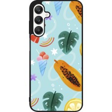Samsung Galaxy A25 Case Hülle - Silikon schwarz Summer 2025 Pattern papaya