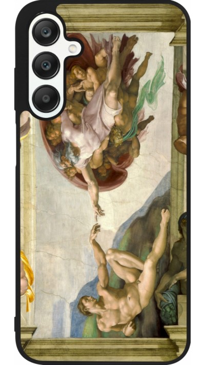 Samsung Galaxy A25 Case Hülle - Silikon schwarz Kunstbild - Die Erschaffung Adams - Michelangelo