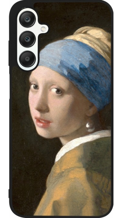 Samsung Galaxy A25 Case Hülle - Silikon schwarz Kunstbild - Das Mädchen mit dem Perlenohrring - Jan Vermeer