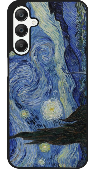 Samsung Galaxy A25 Case Hülle - Silikon schwarz Kunstbild - Sternennacht - Van Gogh