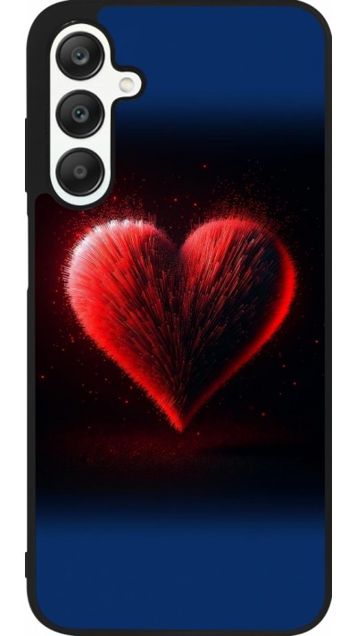Samsung Galaxy A25 Case Hülle - Silikon schwarz Valentin 2025 rotes Herz