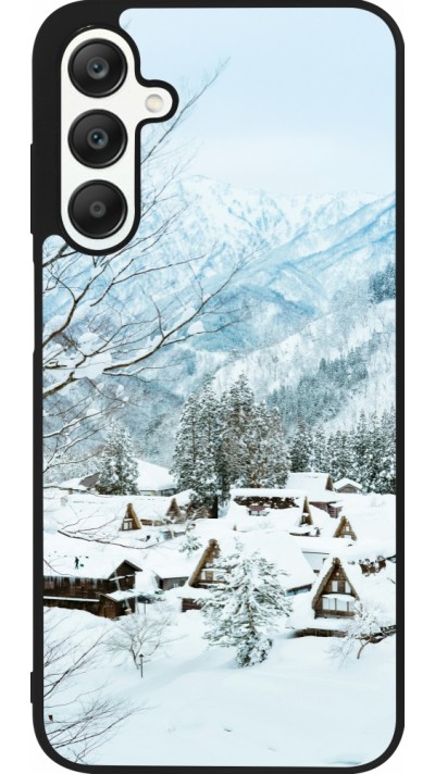 Samsung Galaxy A25 Case Hülle - Silikon schwarz Winter 25 Winter snowy landscape