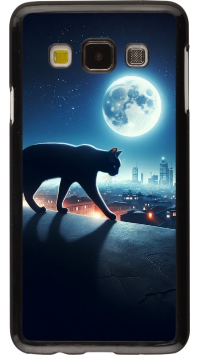 Samsung Galaxy A3 (2015) Case Hülle - Schwarze Katze unter dem Vollmond