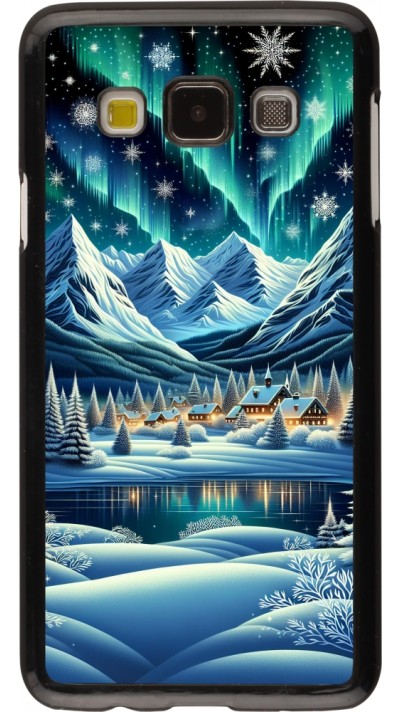 Samsung Galaxy A3 (2015) Case Hülle - Verschneites Bergdorf am See in der Nacht