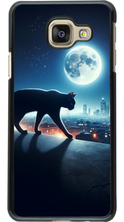 Samsung Galaxy A3 (2016) Case Hülle - Schwarze Katze unter dem Vollmond