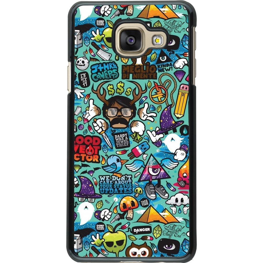 Samsung Galaxy A3 (2016) Case Hülle - Mixed Cartoons Turquoise