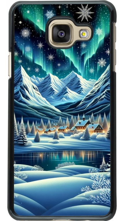 Samsung Galaxy A3 (2016) Case Hülle - Verschneites Bergdorf am See in der Nacht