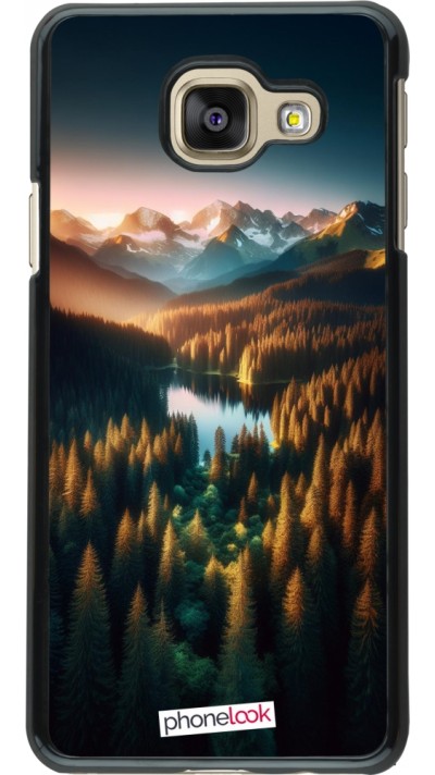 Samsung Galaxy A3 (2016) Case Hülle - Sonnenuntergang Waldsee