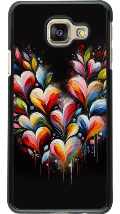 Samsung Galaxy A3 (2016) Case Hülle - Valentin 2024 Schwarzes Herz Abstrakt