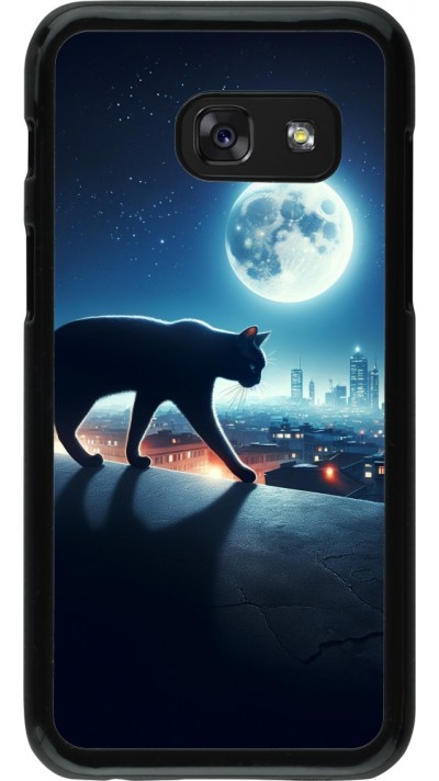 Samsung Galaxy A3 (2017) Case Hülle - Schwarze Katze unter dem Vollmond