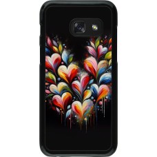 Samsung Galaxy A3 (2017) Case Hülle - Valentin 2024 Schwarzes Herz Abstrakt