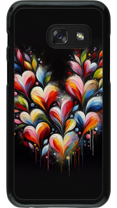 Coque Samsung Galaxy A3 (2017) - Valentine 2024 Coeur Noir Abstrait