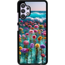 Samsung Galaxy A32 Case Hülle - Blumenmeer Wellen