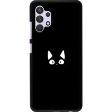 Coque Samsung Galaxy A32 - Funny cat on black