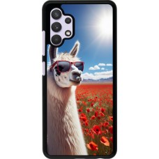 Samsung Galaxy A32 Case Hülle - Lama Chic in Mohnblume