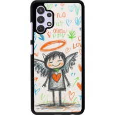 Samsung Galaxy A32 Case Hülle - Little Angel Sketch Love