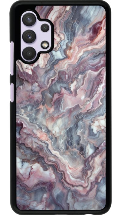 Samsung Galaxy A32 Case Hülle - Violetter silberner Marmor