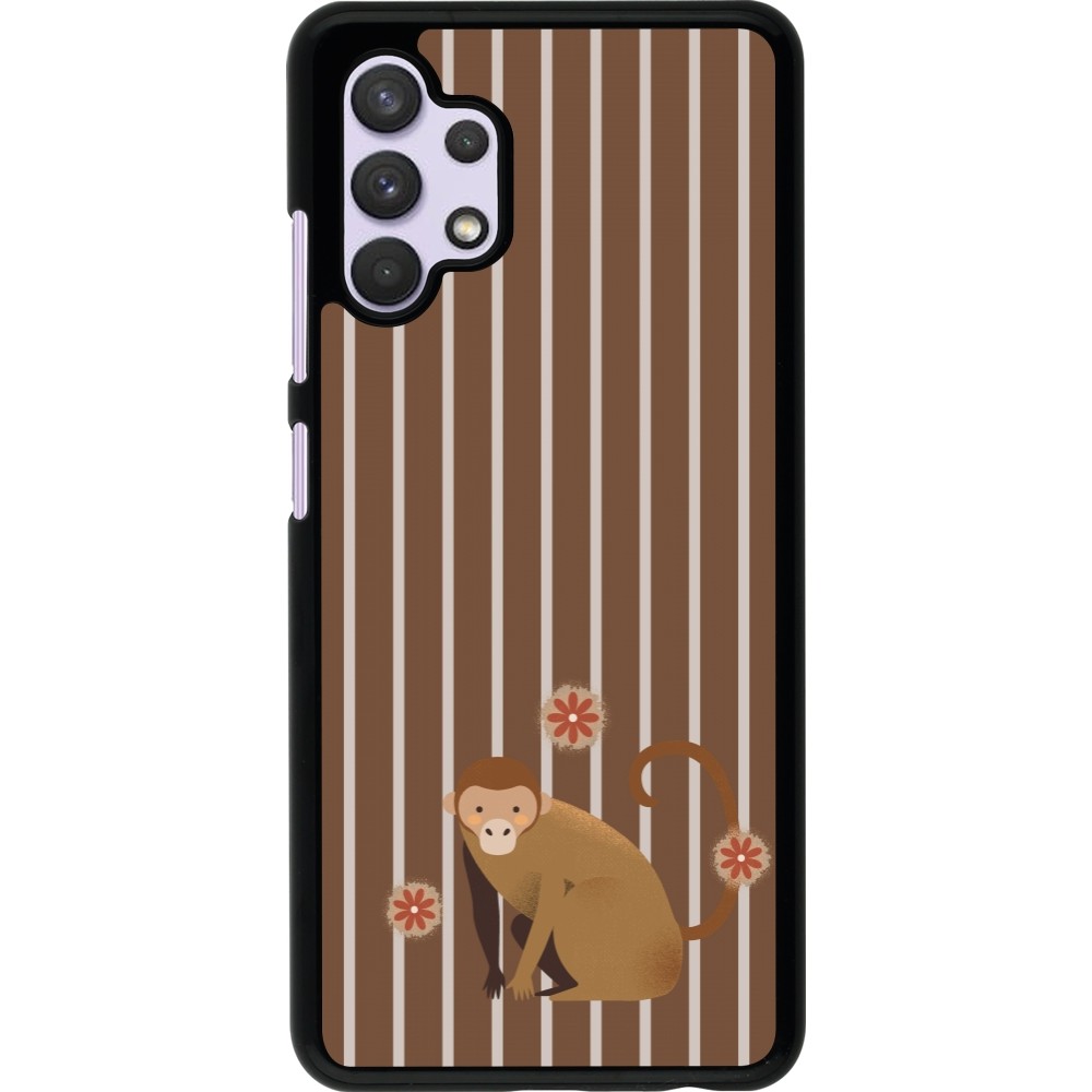 Samsung Galaxy A32 Case Hülle - Monkey with stripes