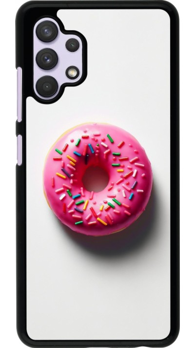 Samsung Galaxy A32 Case Hülle - Weisser Hintergrund, pinker Donut