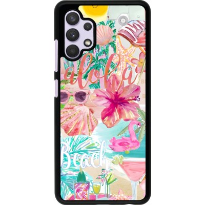 Samsung Galaxy A32 Case Hülle - Preppy Collage Aloha