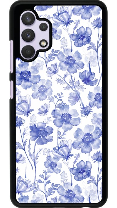 Samsung Galaxy A32 Case Hülle - Spring 23 watercolor blue flowers