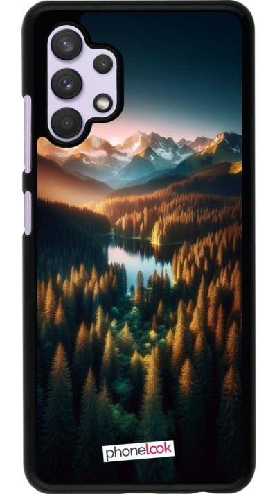 Samsung Galaxy A32 Case Hülle - Sonnenuntergang Waldsee