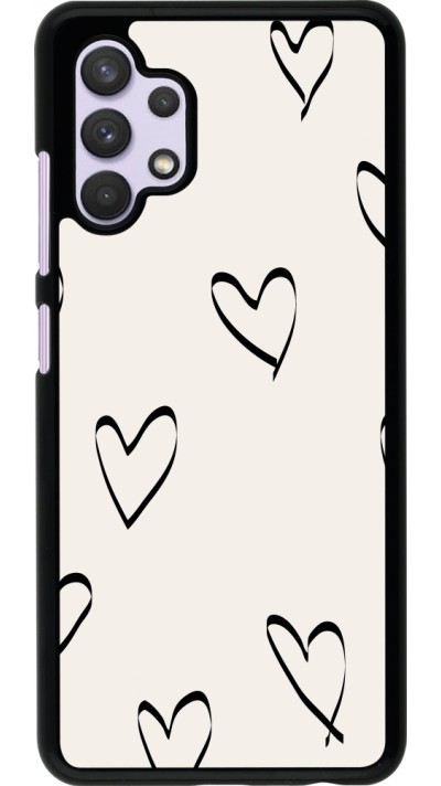 Samsung Galaxy A32 Case Hülle - Valentine 2023 minimalist hearts