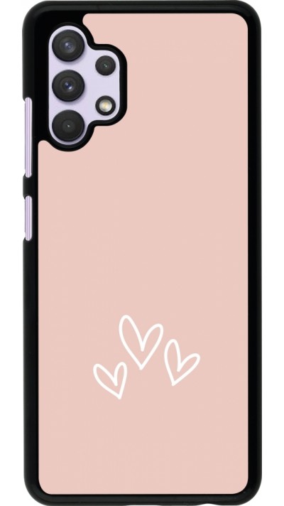 Samsung Galaxy A32 Case Hülle - Valentine 2023 three minimalist hearts