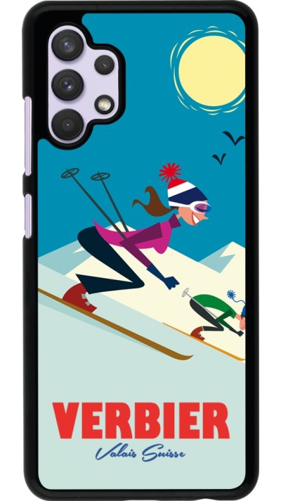 Samsung Galaxy A32 Case Hülle - Verbier Ski Downhill