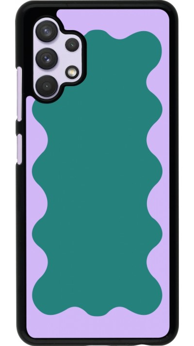 Samsung Galaxy A32 Case Hülle - Wavy Rectangle Green Purple