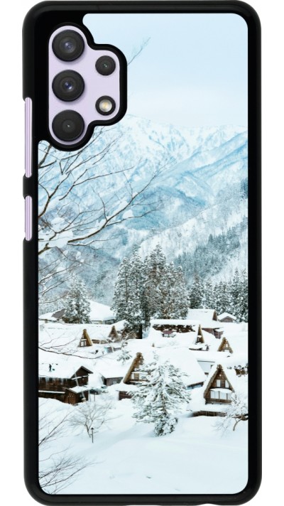 Samsung Galaxy A32 Case Hülle - Winter 25 Winter snowy landscape