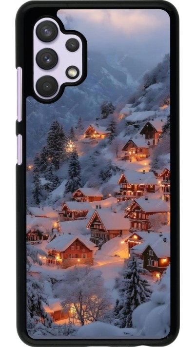 Samsung Galaxy A32 Case Hülle - Winter 25 Winter snowy village