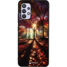 Samsung Galaxy A32 Case Hülle - Silikon schwarz Herbstlicher goldener Glanz