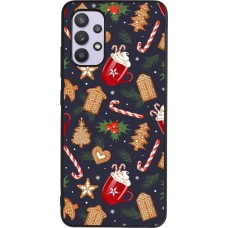 Samsung Galaxy A32 Case Hülle - Silikon schwarz Christmas 25 Pattern Gingerbread House