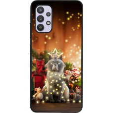 Samsung Galaxy A32 Case Hülle - Silikon schwarz Christmas 25 Xmas Cat