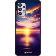 Samsung Galaxy A32 Case Hülle - Silikon schwarz Sonnenuntergang gelb violett