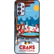 Coque Samsung Galaxy A32 - Silicone rigide noir Crans-Montana Mountain Jacuzzi