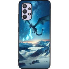 Samsung Galaxy A32 Case Hülle - Silikon schwarz Drache nächtliche Berg