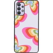 Samsung Galaxy A32 Case Hülle - Silikon schwarz Easter 2024 rainbow butterflies