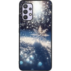 Samsung Galaxy A32 Case Hülle - Silikon schwarz Schneeflocke Solar Glanz