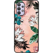 Samsung Galaxy A32 Case Hülle - Silikon schwarz Flowers Artprint